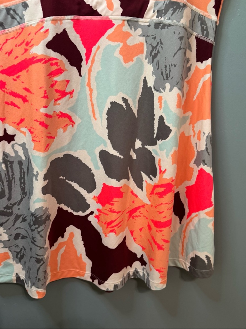 Title Nine DREAM Dress Floral Abstract Sleeveless Athletic Travel Mini Large - Picture 6 of 13